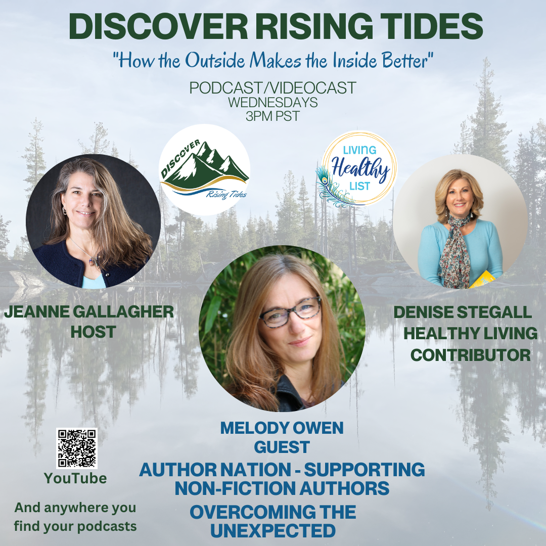 Discover Rising Tides host Jeanne Gallagher discusses Author Nation with guest Melody Owen. Denise Stegall discusses  Inspired Choices of W-I-N